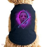 Retro 80's Eighties Myers With Knife Doggie Tank thumb 0