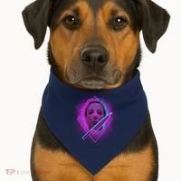 Retro 80's Eighties Myers With Knife USA-Made Doggie Bandana thumb 1