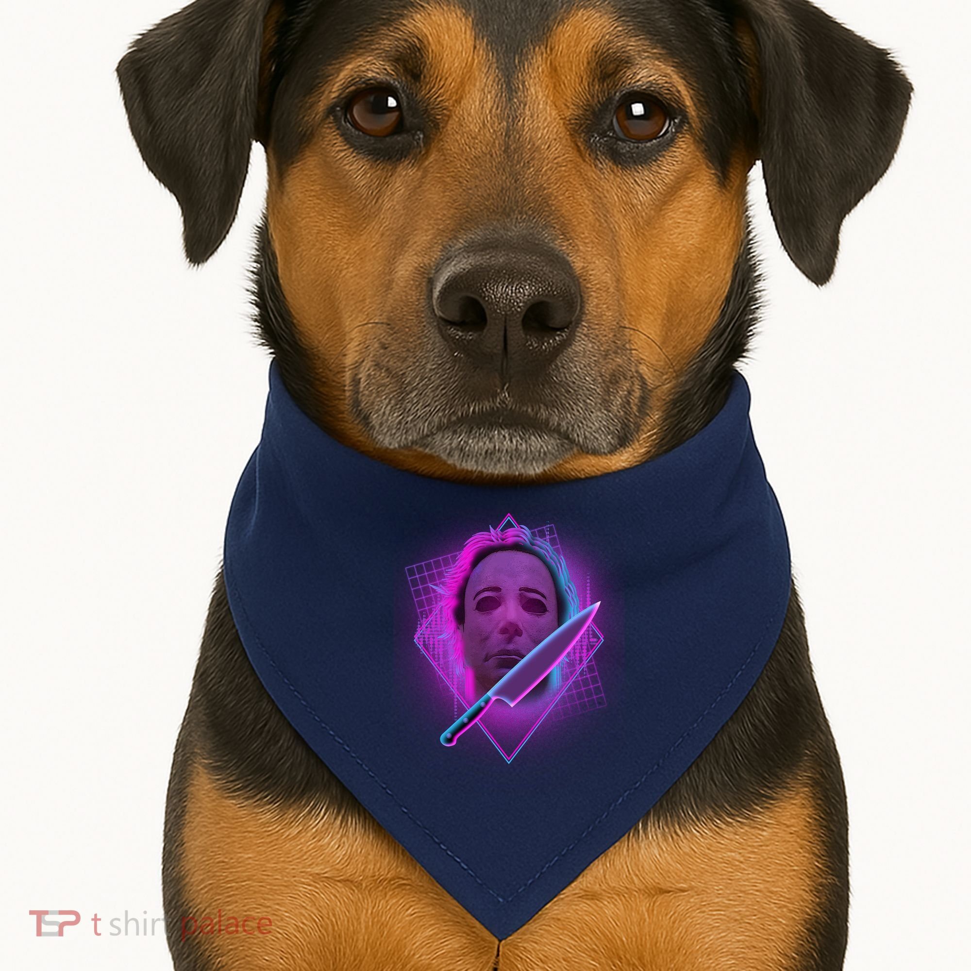 Retro 80's Eighties Myers With Knife USA-Made Doggie Bandana