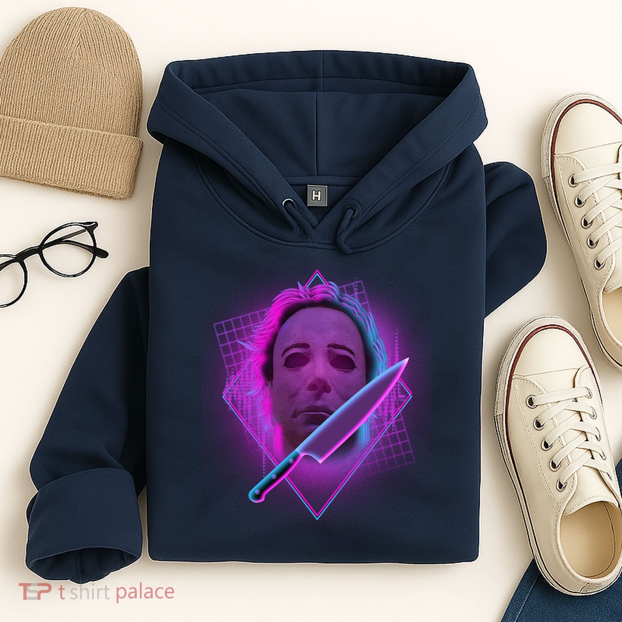 Retro 80's Eighties Myers With Knife Hoodie