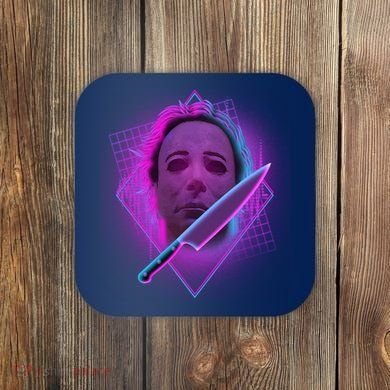 Retro 80's Eighties Myers With Knife Coaster