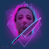 Retro 80's Eighties Myers With Knife Mousepad thumb 1
