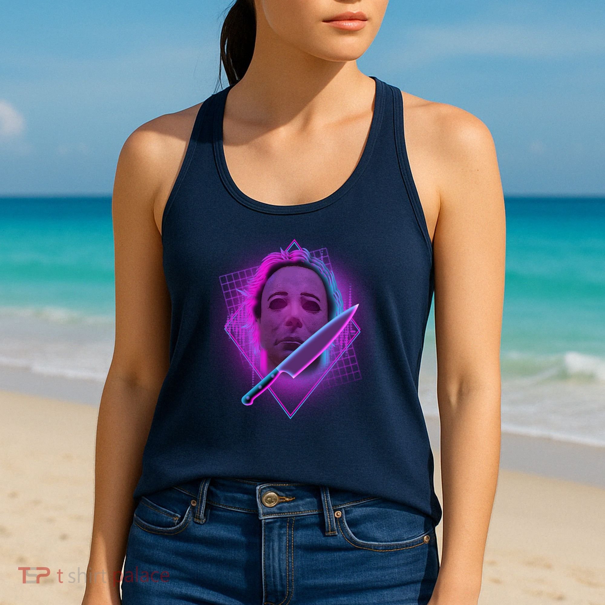 Retro 80's Eighties Myers With Knife Women's Tank Top