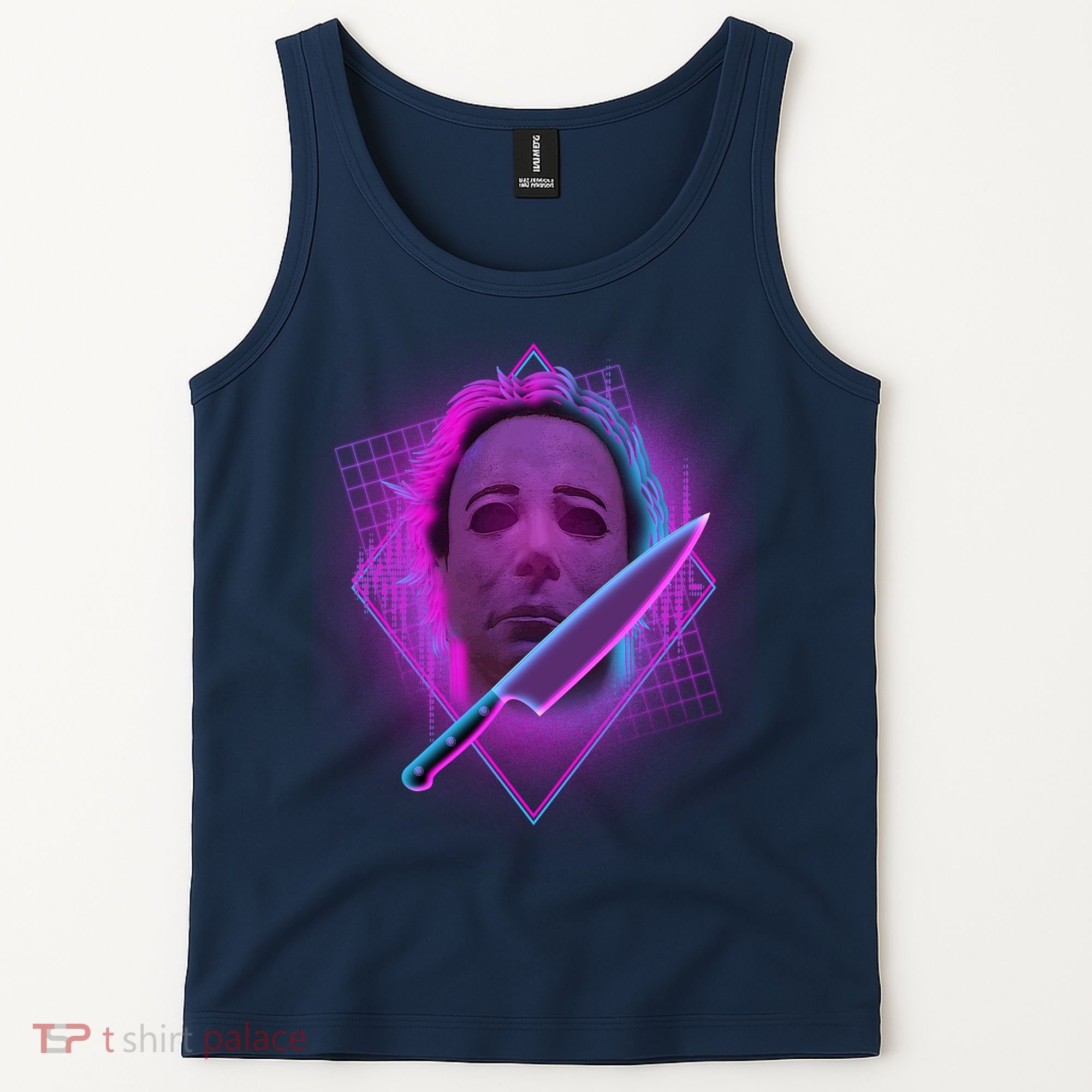 Retro 80's Eighties Myers With Knife Tank Top