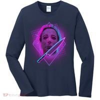 Retro 80's Eighties Myers With Knife Women's Long Sleeve Shirt thumb 0