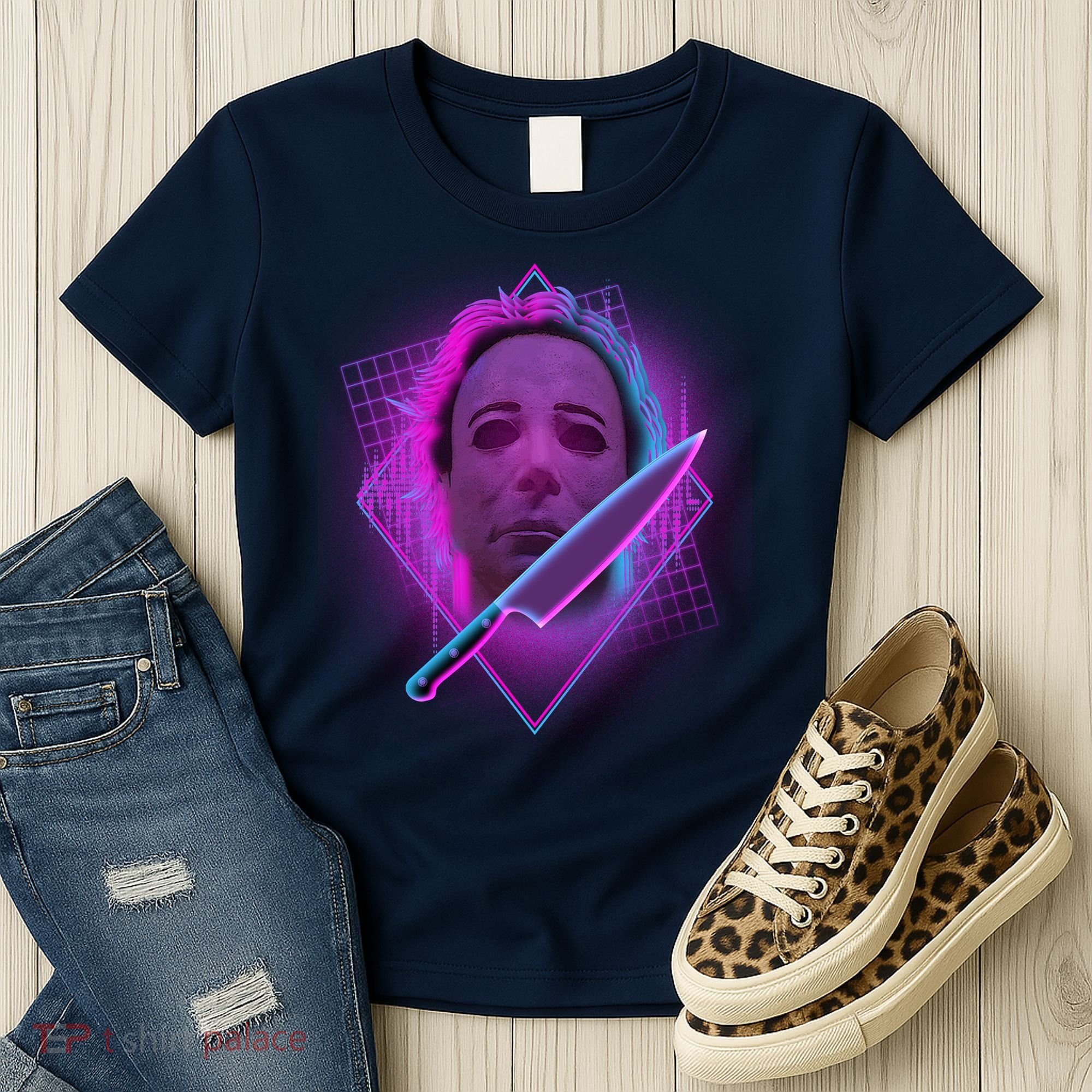 Retro 80's Eighties Myers With Knife Women's T-Shirt