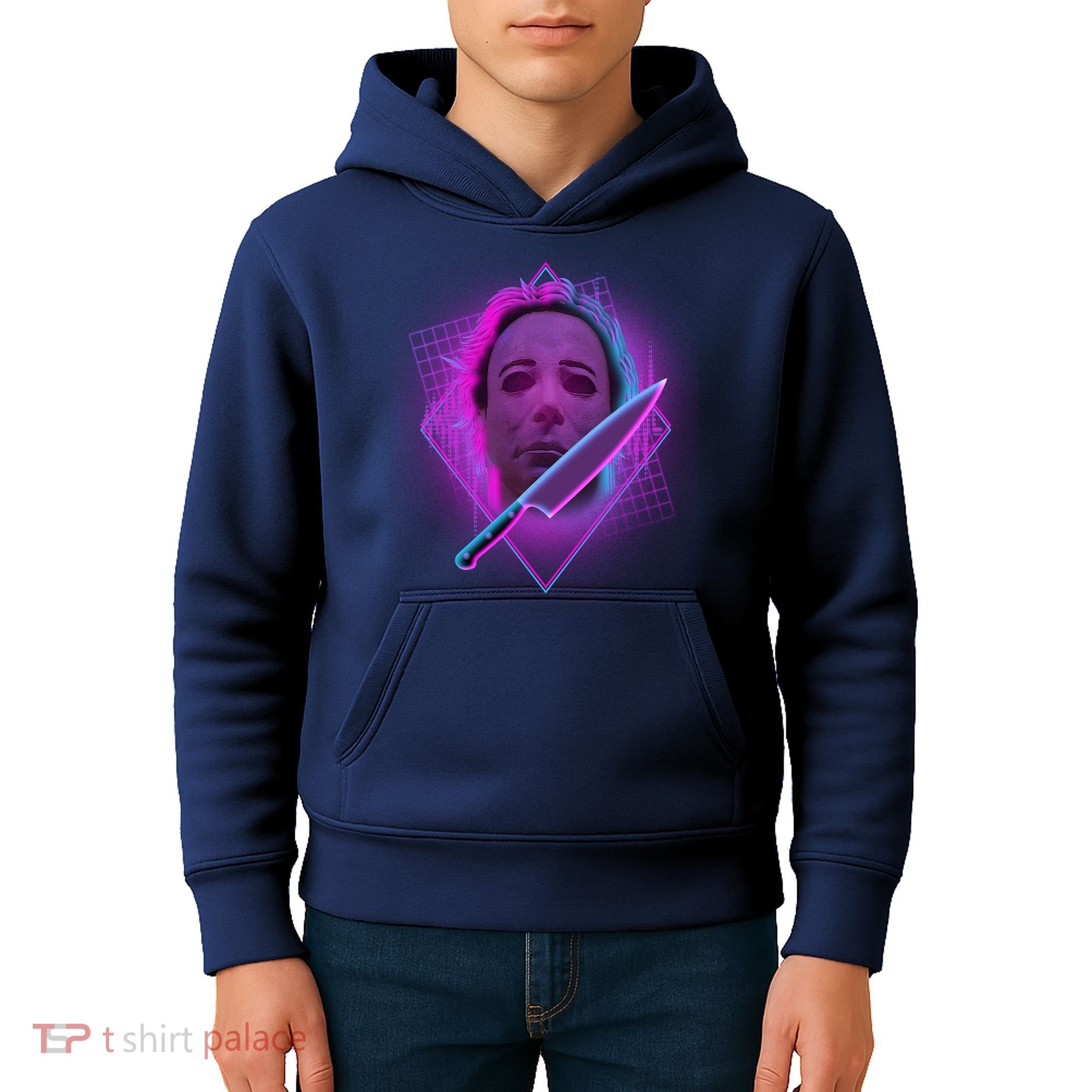 Retro 80's Eighties Myers With Knife Kids Hoodie