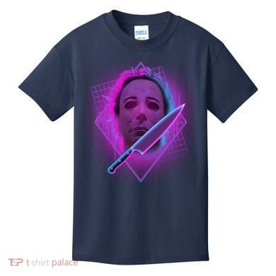 Retro 80's Eighties Myers With Knife Kids T-Shirt