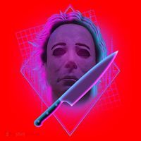 Retro 80's Eighties Myers With Knife Santa Hat thumb 1