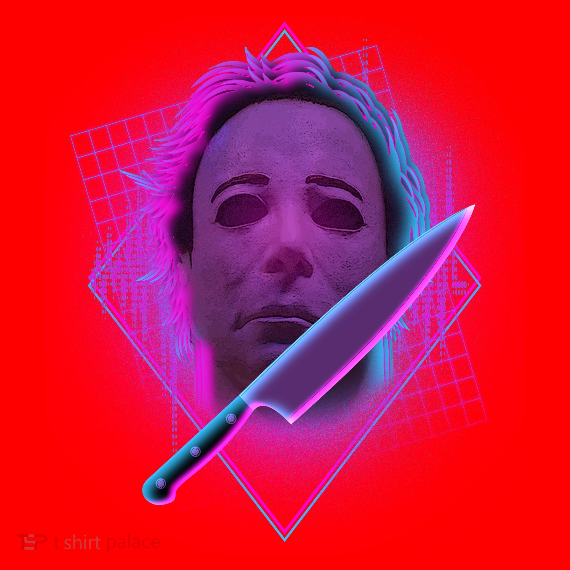Retro 80's Eighties Myers With Knife Santa Hat