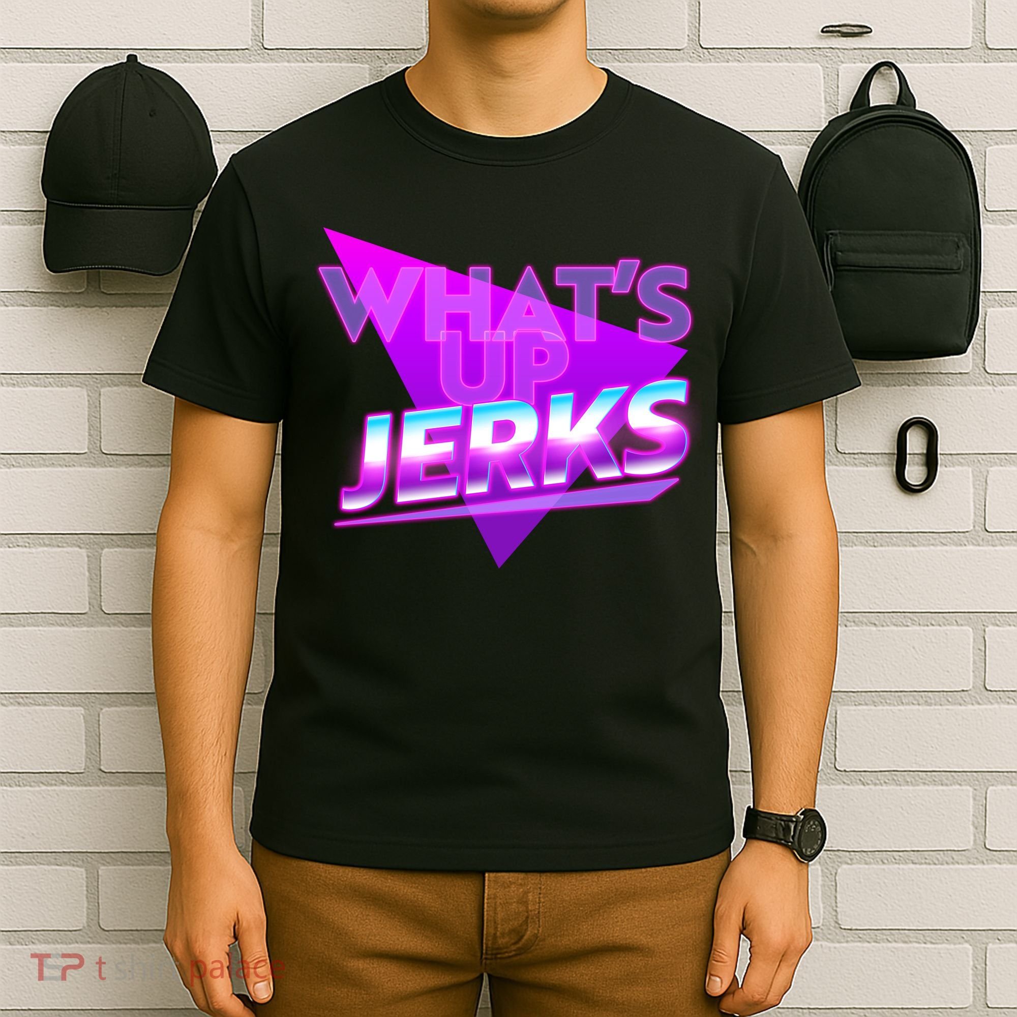 Retro 80's Eighties What's Up Jerks T-Shirt