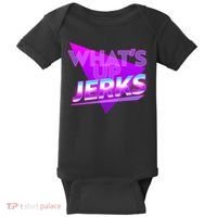 Retro 80's Eighties What's Up Jerks Baby Bodysuit thumb 0