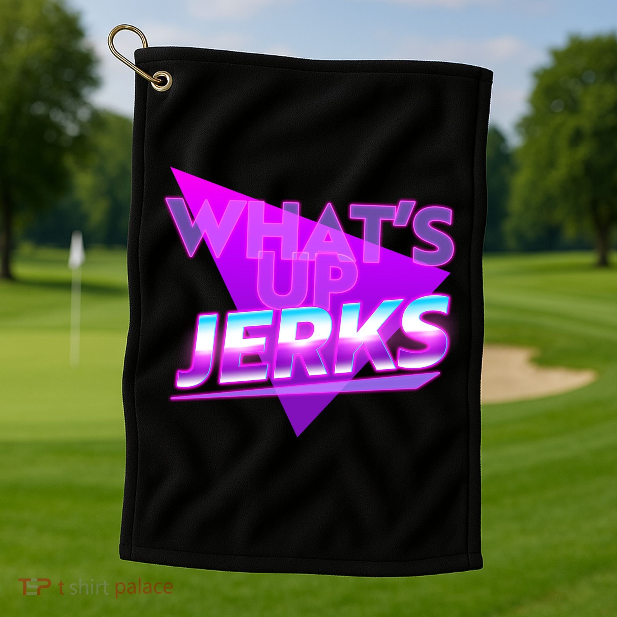 Retro 80's Eighties What's Up Jerks Golf Towel