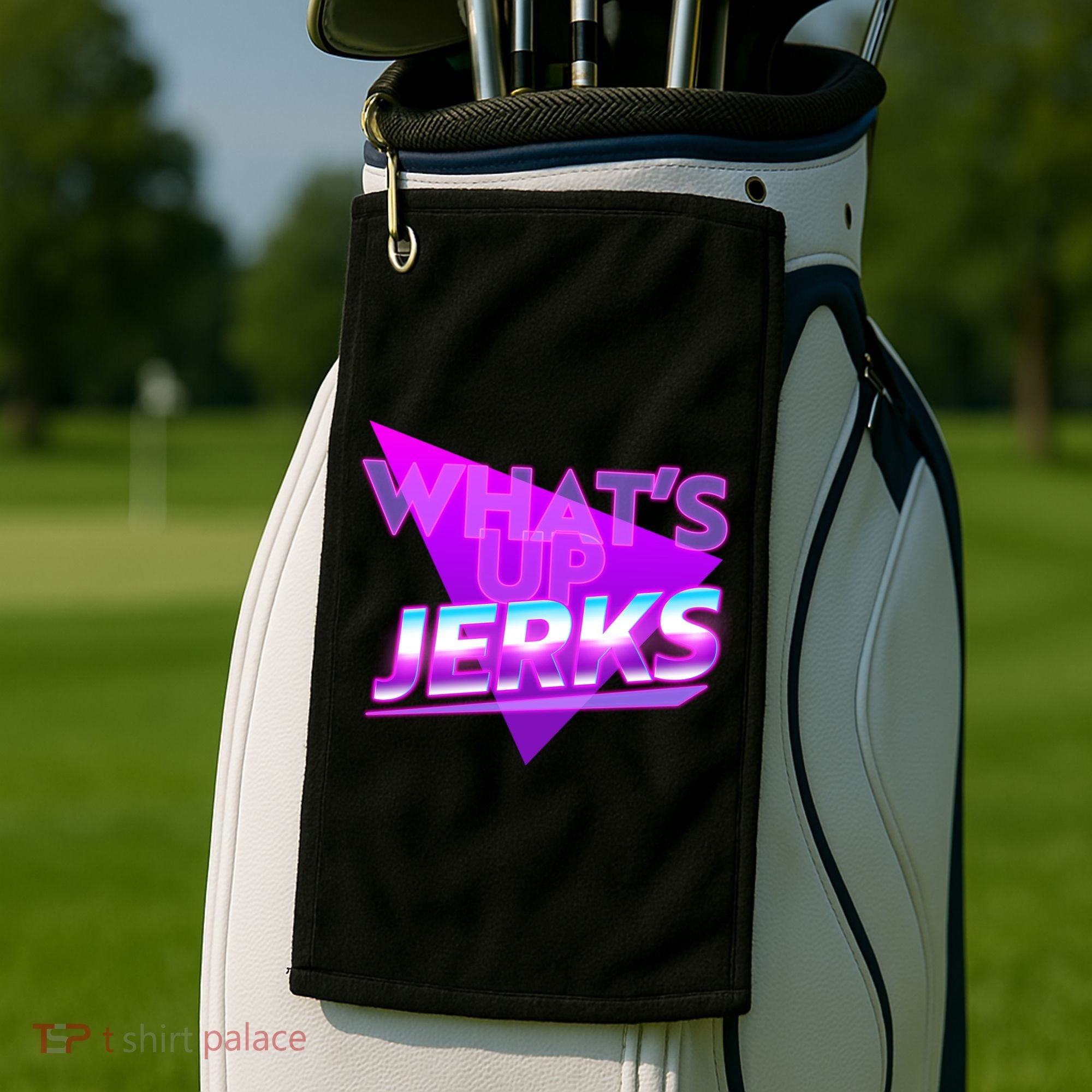 Retro 80's Eighties What's Up Jerks Golf Towel