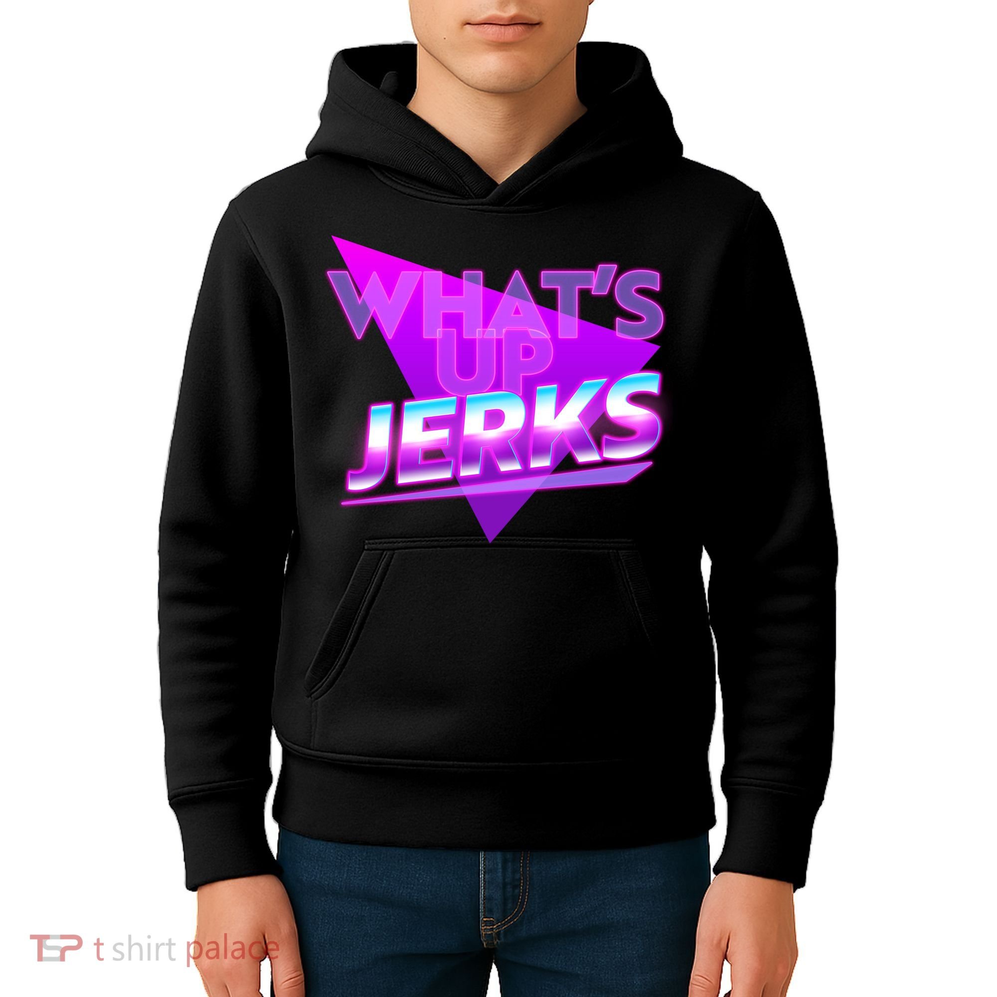 Retro 80's Eighties What's Up Jerks Kids Hoodie
