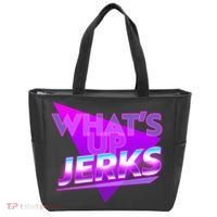 Retro 80's Eighties What's Up Jerks Tote Bag thumb 0