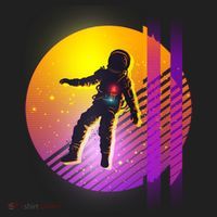 Retro 80's Glitch Astronaut Women's Sweatshirt thumb 2