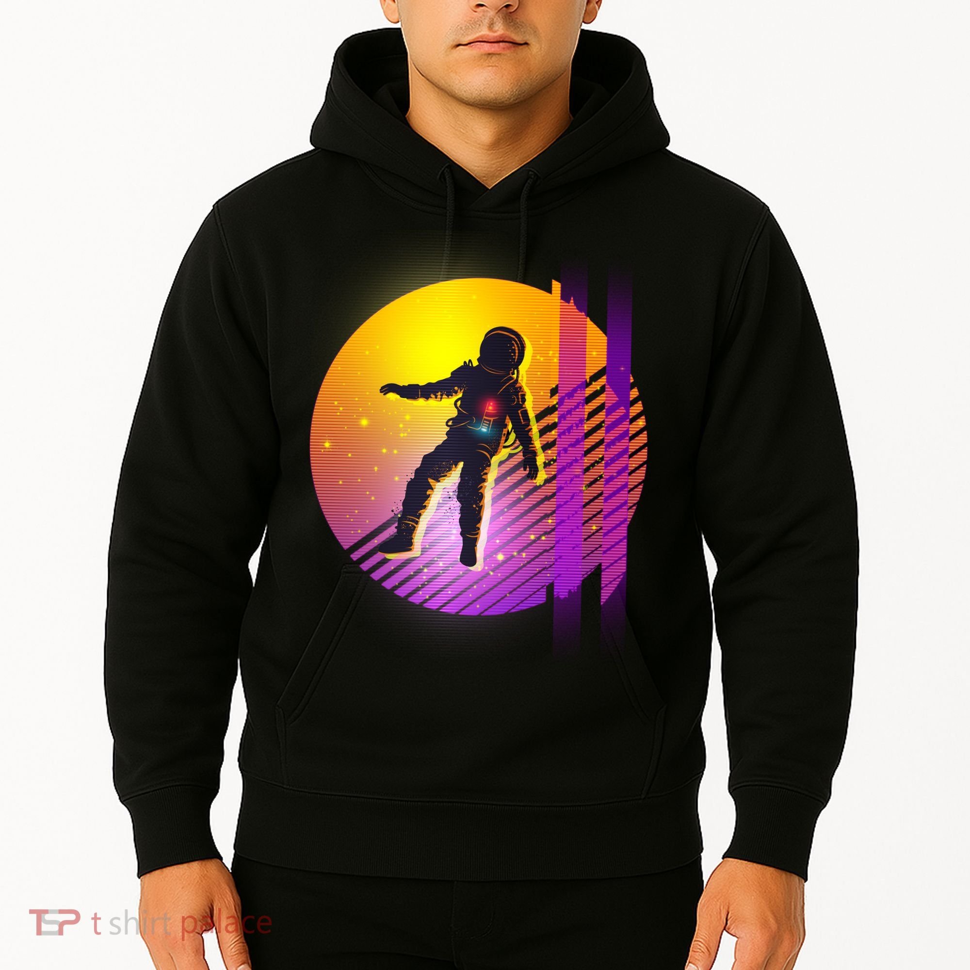 Retro 80's Glitch Astronaut Hoodie