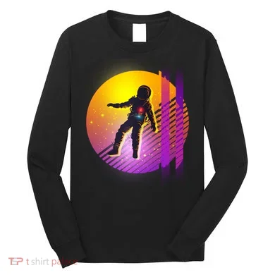 Retro 80's Glitch Astronaut Long Sleeve Shirt