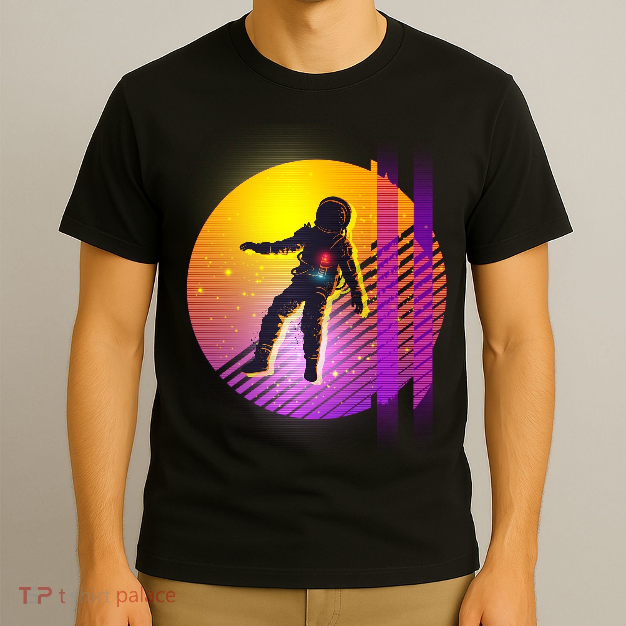 Retro 80's Glitch Astronaut T-Shirt