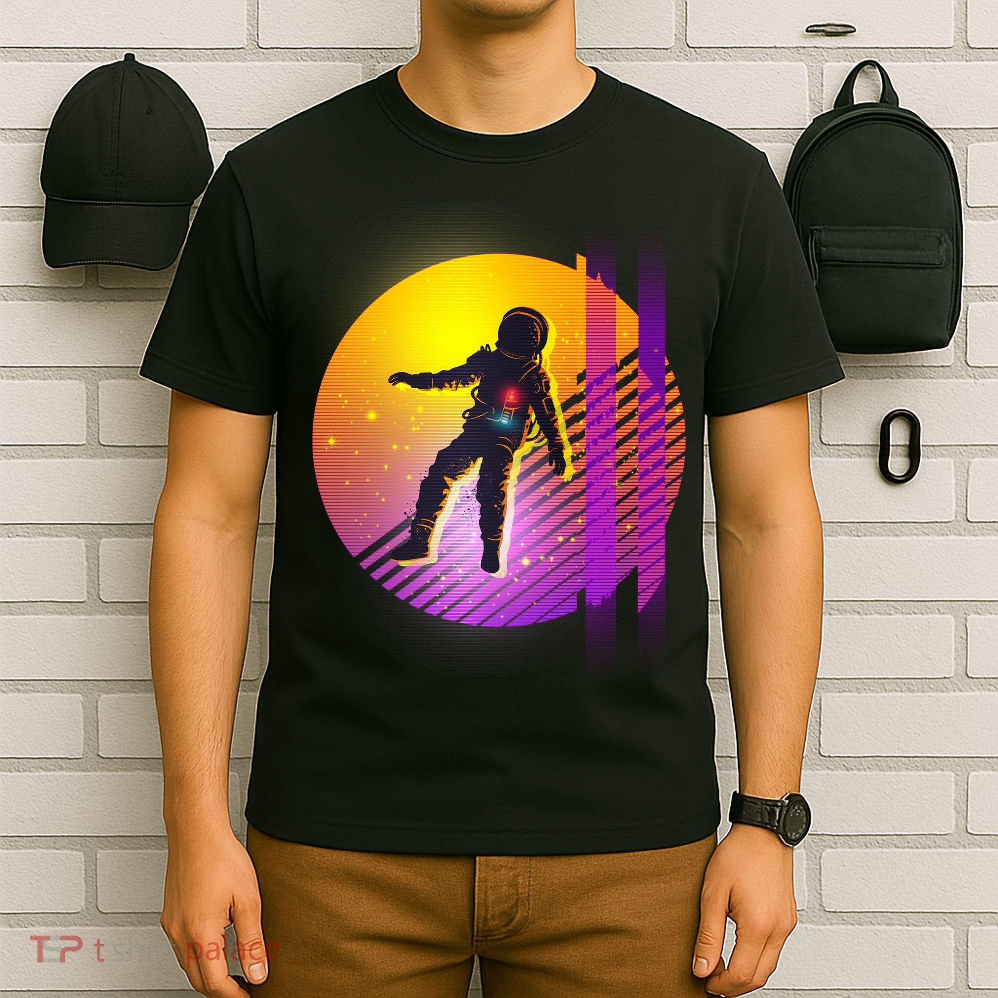 Retro 80's Glitch Astronaut T-Shirt