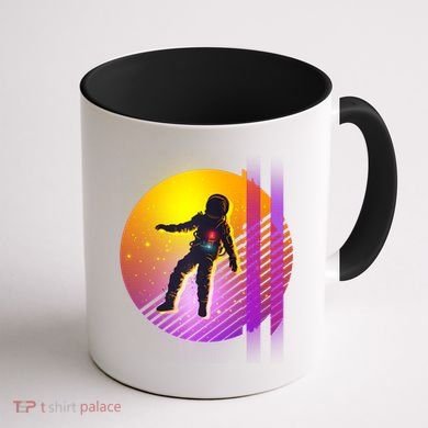 Retro 80's Glitch Astronaut Coffee Mug back