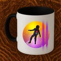 Retro 80's Glitch Astronaut Coffee Mug thumb 2