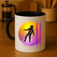 Retro 80's Glitch Astronaut Coffee Mug thumb 4
