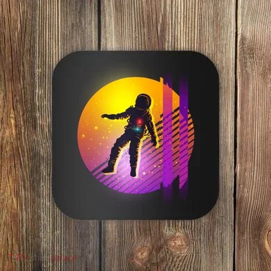Retro 80's Glitch Astronaut Coaster