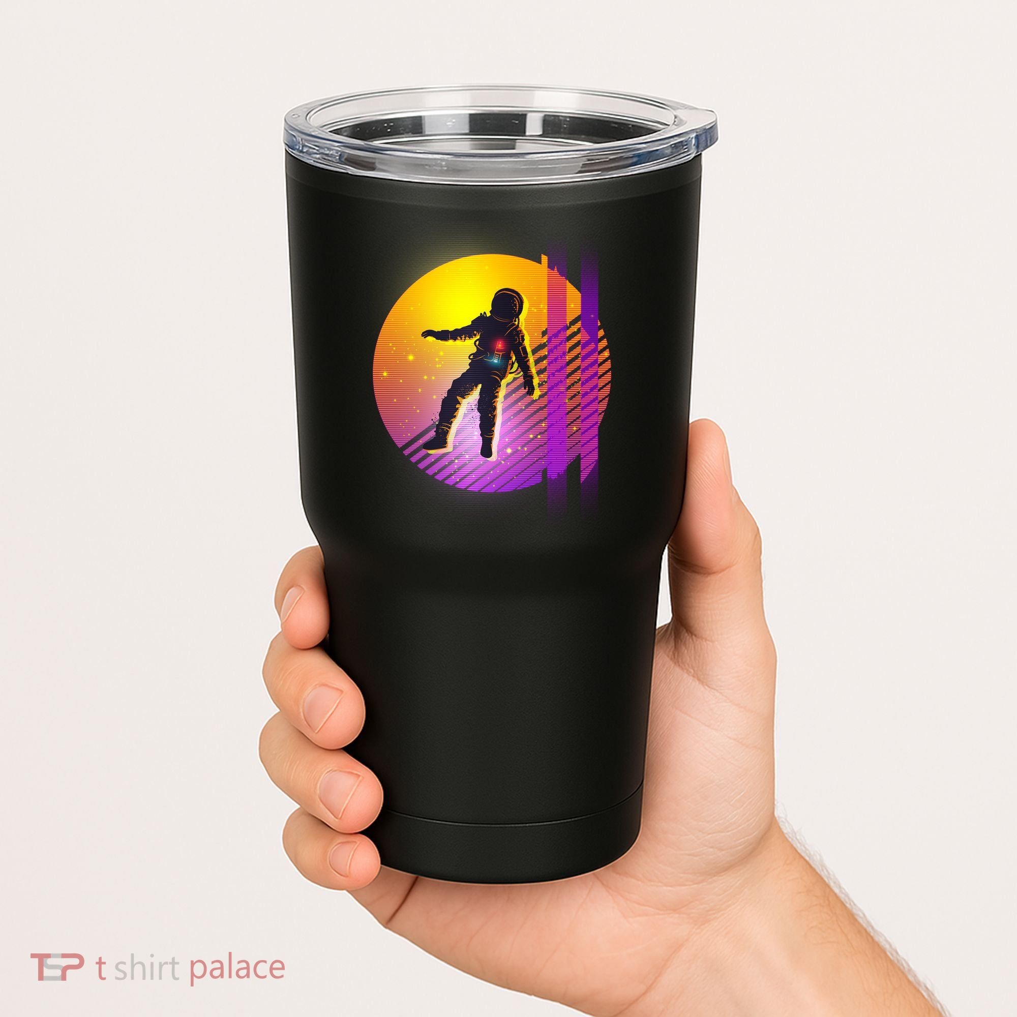 Retro 80's Glitch Astronaut Tumbler