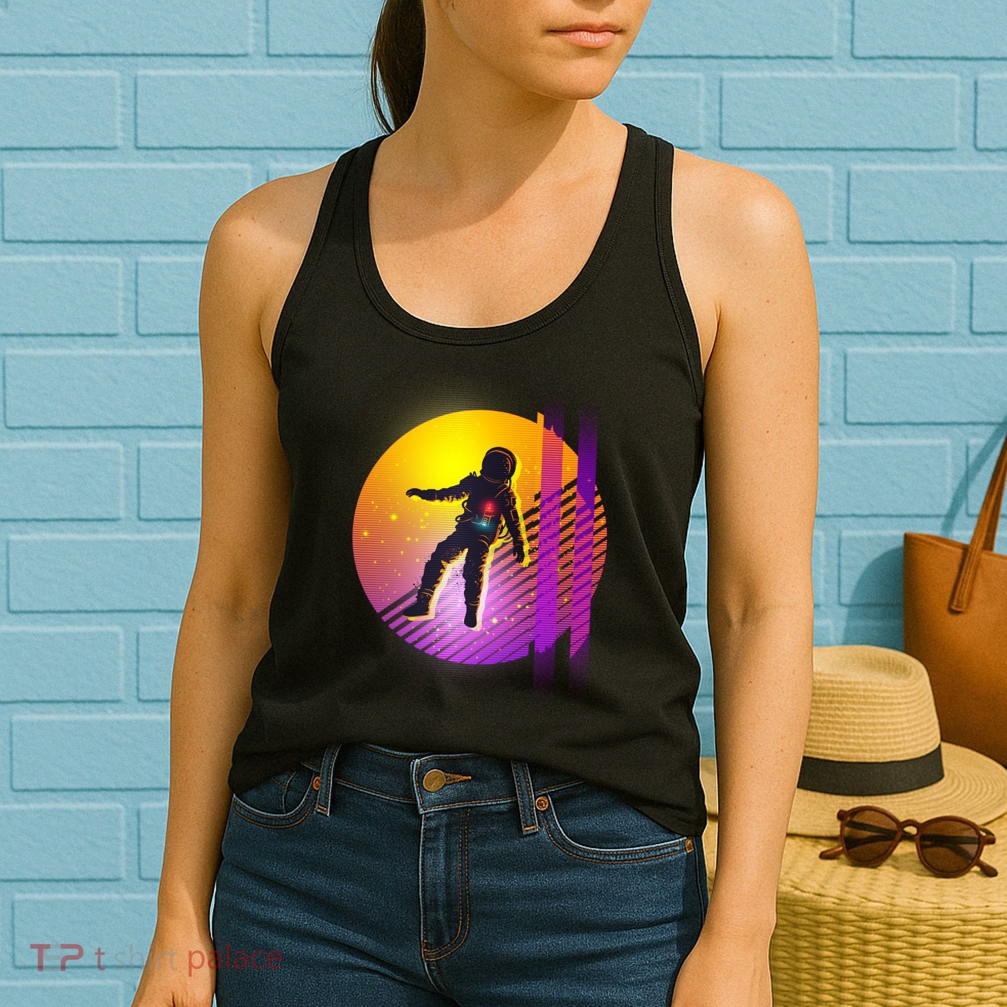 Retro 80's Glitch Astronaut Women's Tank Top