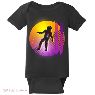 Retro 80's Glitch Astronaut Baby Bodysuit