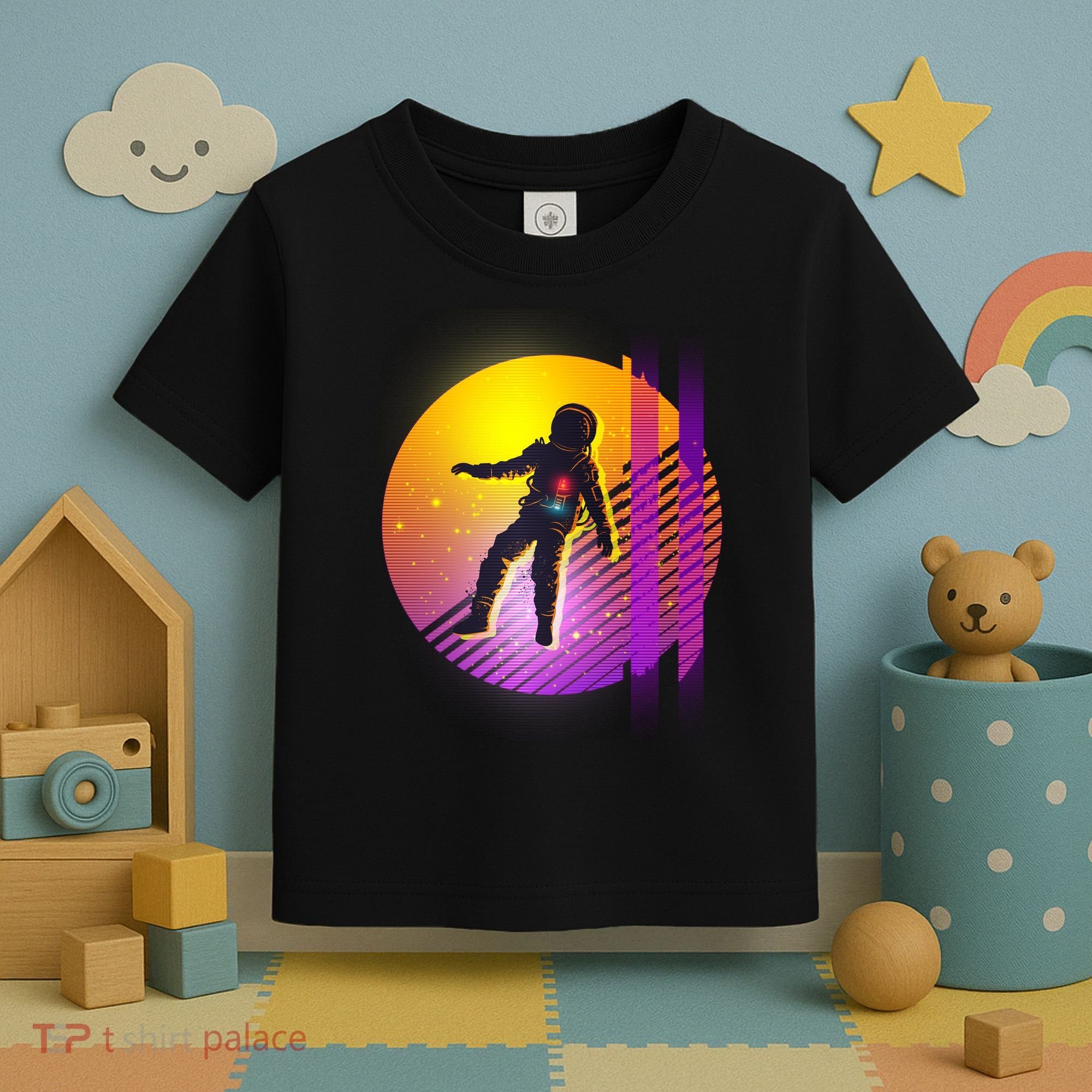 Retro 80's Glitch Astronaut Toddler T-Shirt