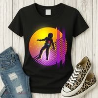 Retro 80's Glitch Astronaut Women's T-Shirt thumb 3