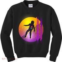 Retro 80's Glitch Astronaut Kids Sweatshirt thumb 0