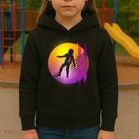 Retro 80's Glitch Astronaut Kids Hoodie thumb 3