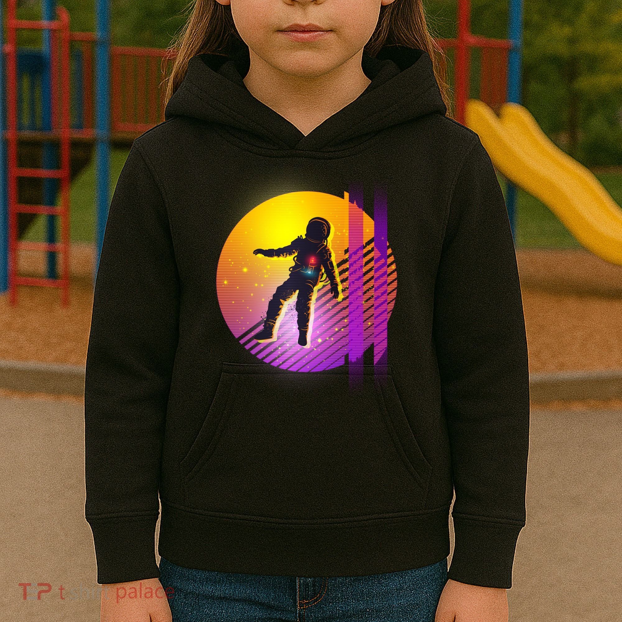 Retro 80's Glitch Astronaut Kids Hoodie
