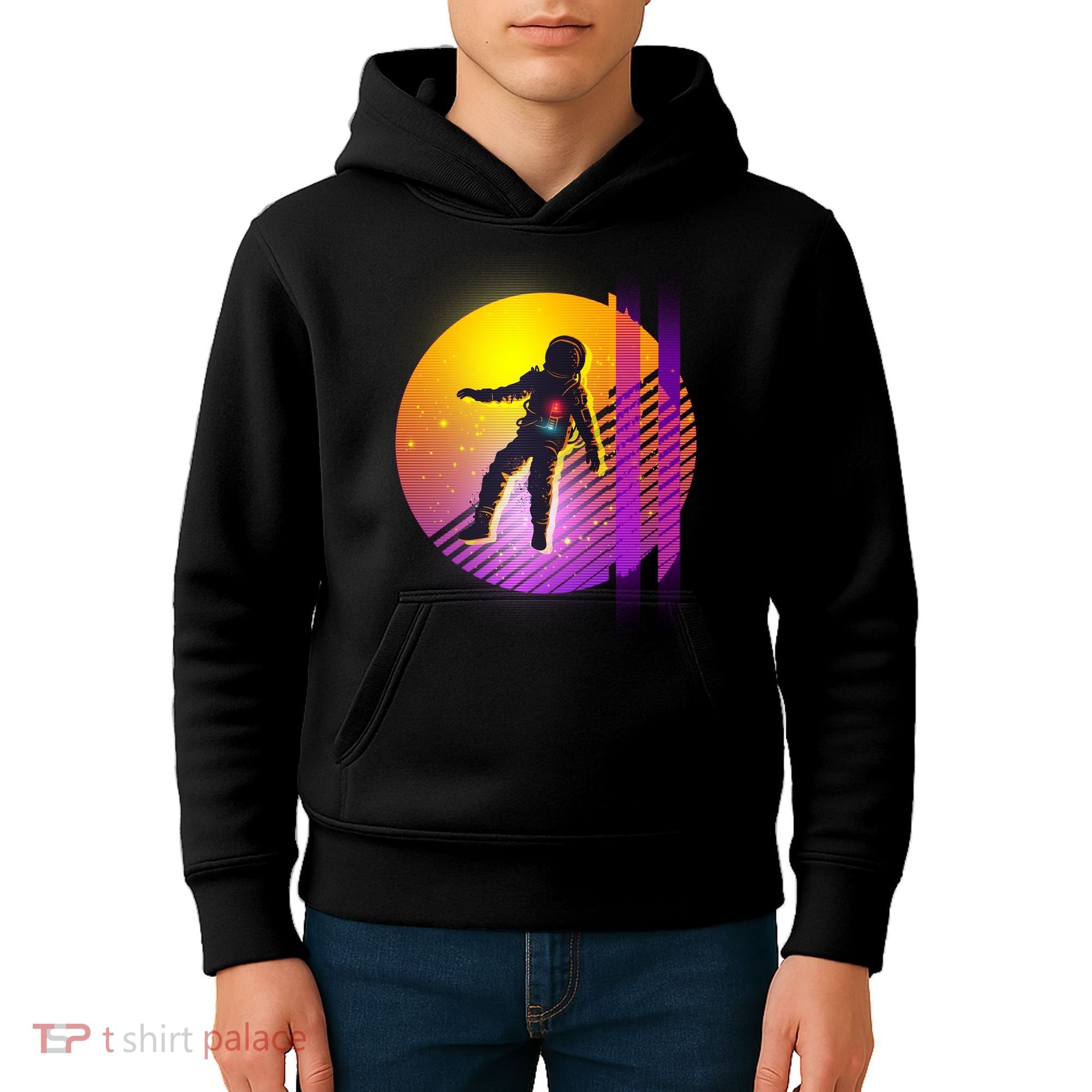 Retro 80's Glitch Astronaut Kids Hoodie
