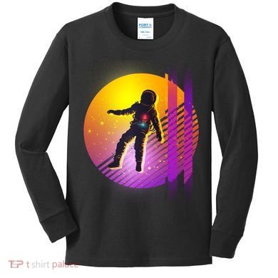 Retro 80's Glitch Astronaut Kids Long Sleeve Shirt