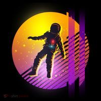 Retro 80's Glitch Astronaut Kids Long Sleeve Shirt thumb 2