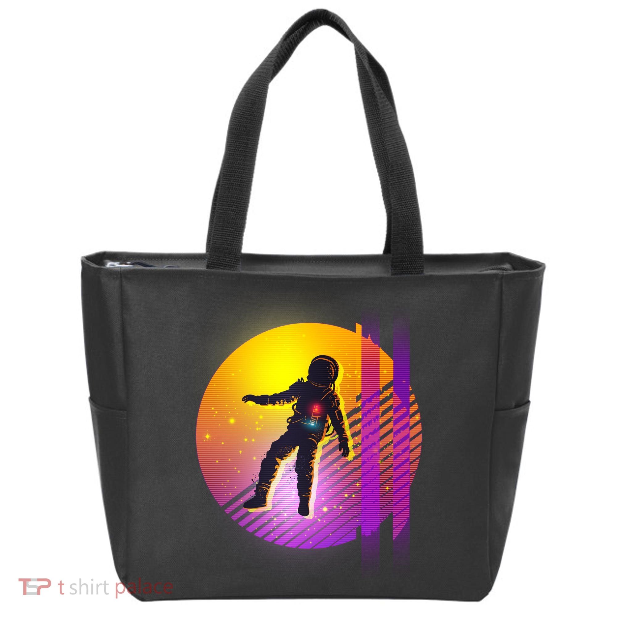 Retro 80's Glitch Astronaut Tote Bag