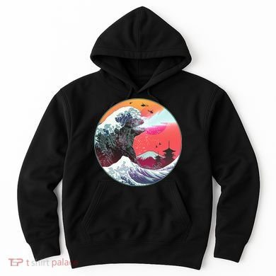 Retro 80's Godzilla Attack Wave Hoodie