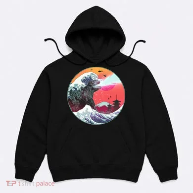 Retro 80's Godzilla Attack Wave Hoodie