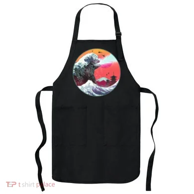 Retro 80's Godzilla Attack Wave Apron