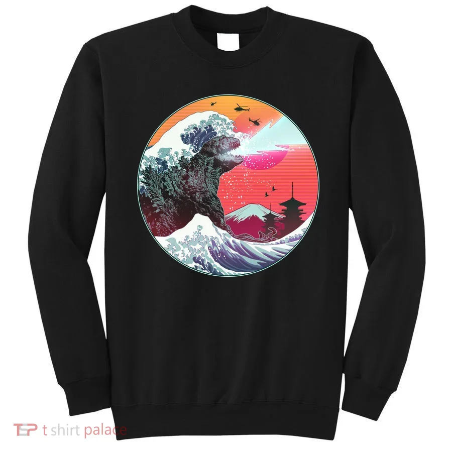 Retro 80's Godzilla Attack Wave Sweatshirt