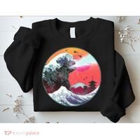Retro 80's Godzilla Attack Wave Sweatshirt thumb 2