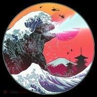 Retro 80's Godzilla Attack Wave T-Shirt thumb 7