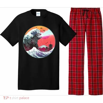 Retro 80's Godzilla Attack Wave Pajama Set