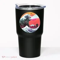 Retro 80's Godzilla Attack Wave Tumbler thumb 0