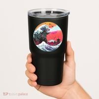 Retro 80's Godzilla Attack Wave Tumbler thumb 2